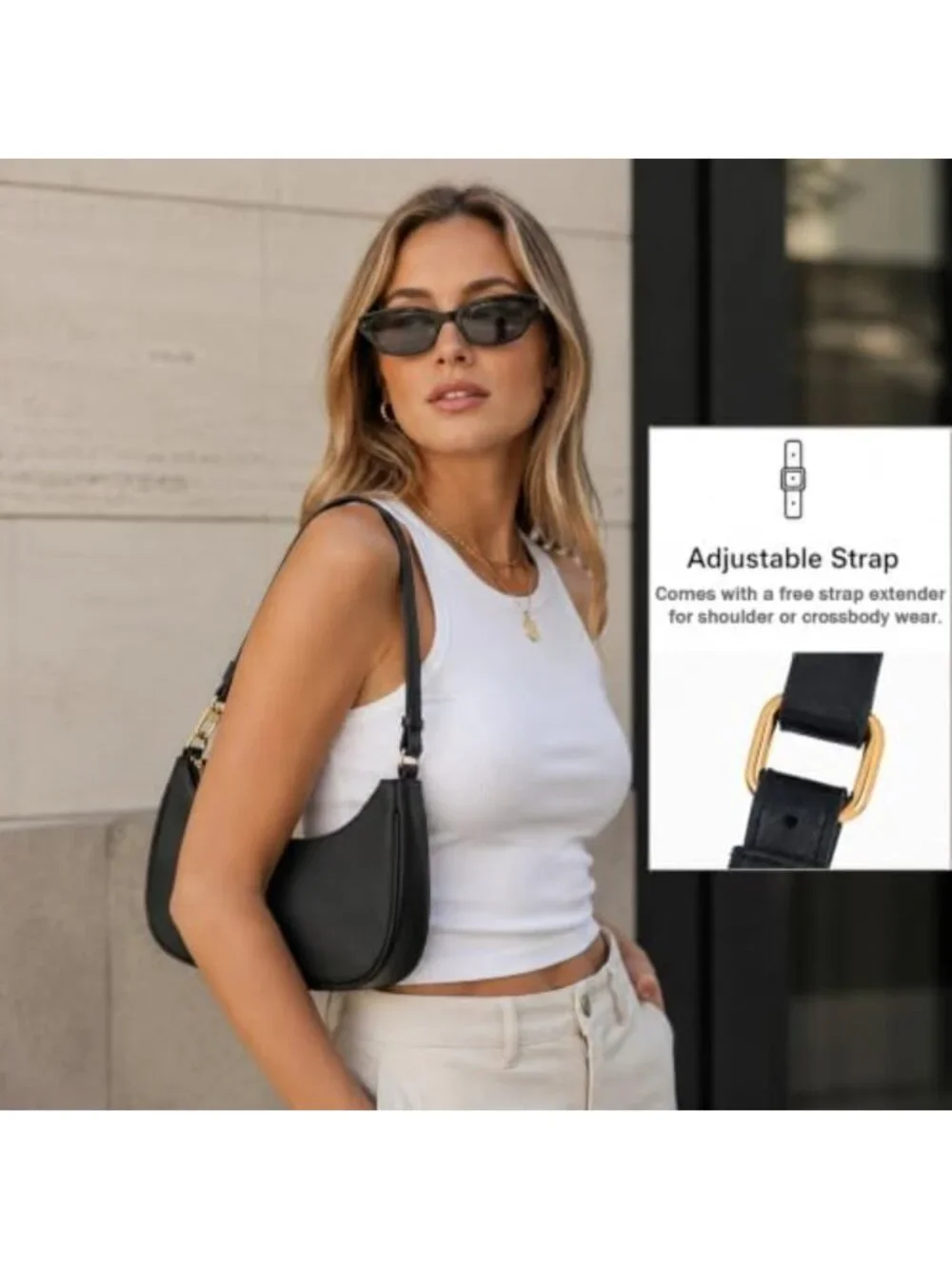 Chic Small Crescent Hobo Bag for Women, Stylish Underarm Purse, Versatile